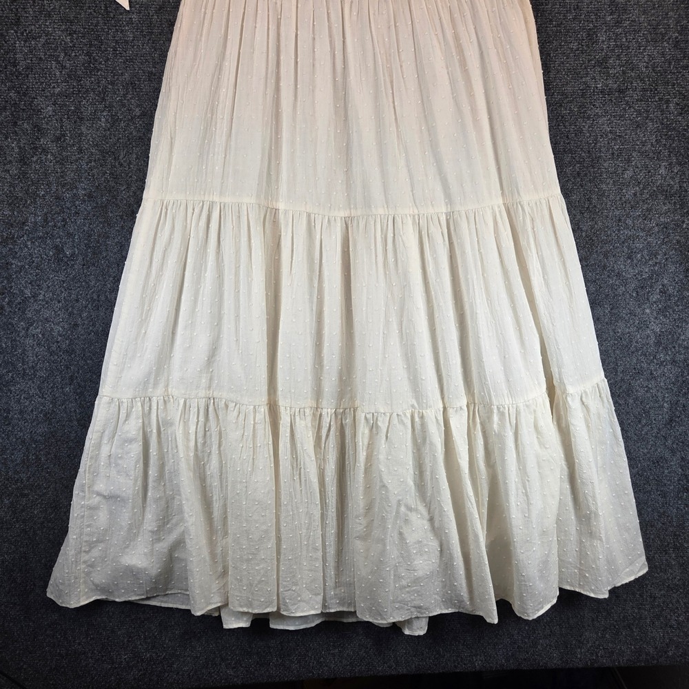 Madewell Cream Tiered Midi Dress with Tie Sleeves - Picture 13 of 16